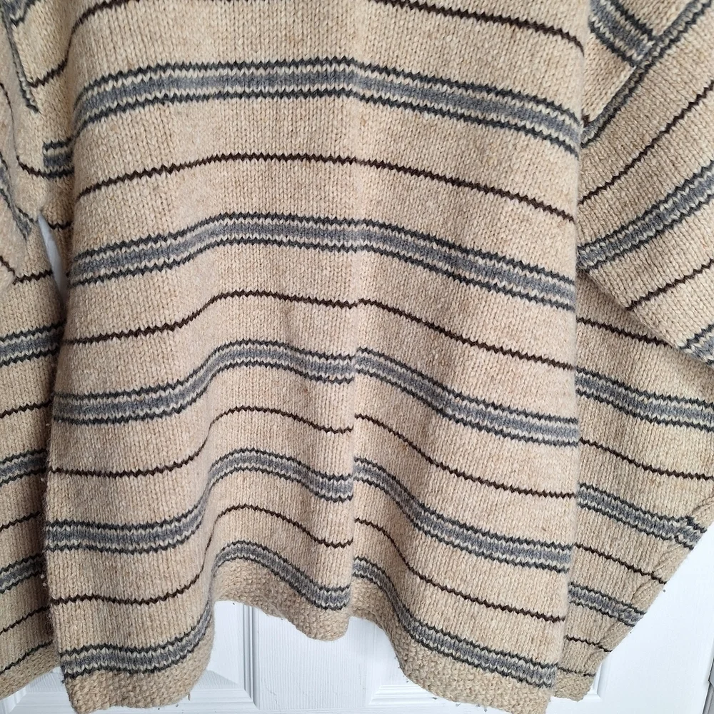 J.Crew Wool Beige Striped Sweater Size Medium